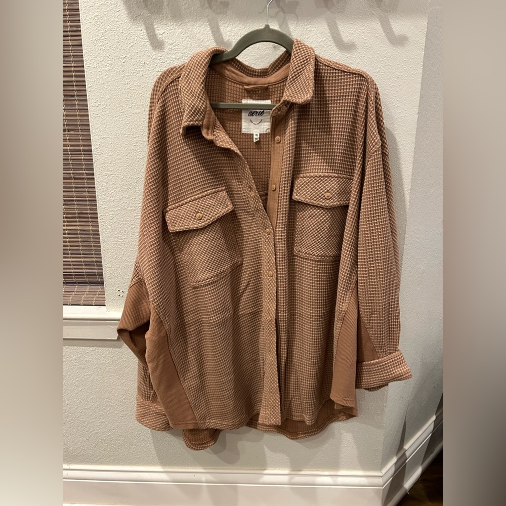 Aerie waffle Jane button down